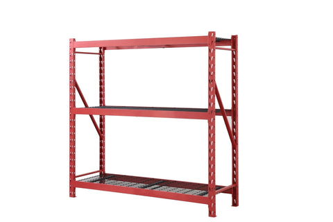 Steel Garage Storage Rack β 3, 4, 5 - Tier Heavy - Duty Industrial Shelving Units - Garage & Industrial Shelving Units with 3 Layer Red Racking 72" W x 24" D x 72" H | Sold by Uncle Wiener's Wholesale