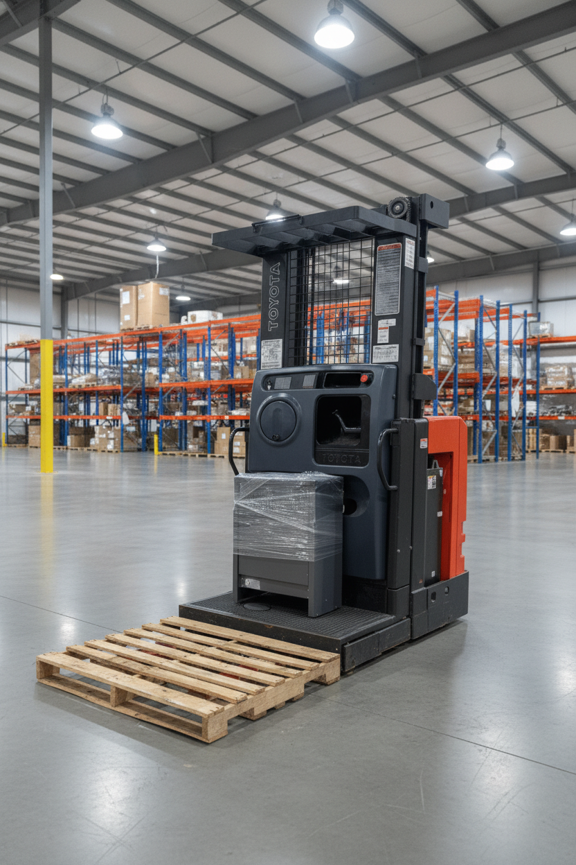 Surplus Toyota Electric Order Pickers – Warehouse Forklift | Narrow Aisle Picker - with 189" | Sold by Uncle Wiener's Wholesale