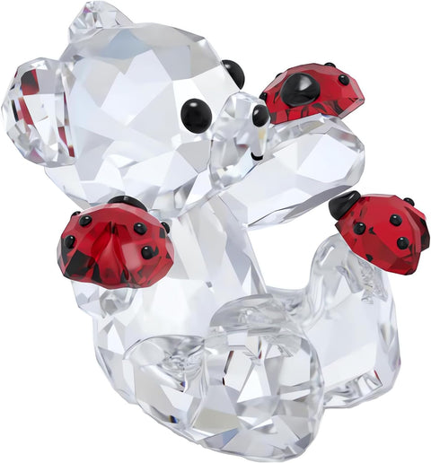 Swarovski Kris Bear Good Luck Bear Figurine, Ladybug Motif with Multicolored Crystals, Part of The Swarovski Kris Bear Collection - with | Sold by Uncle Wiener's Wholesale