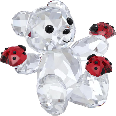 Swarovski Kris Bear Good Luck Bear Figurine, Ladybug Motif with Multicolored Crystals, Part of The Swarovski Kris Bear Collection - with | Sold by Uncle Wiener's Wholesale