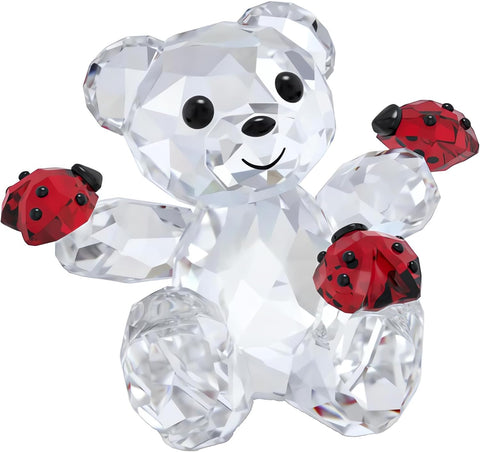 Swarovski Kris Bear Good Luck Bear Figurine, Ladybug Motif with Multicolored Crystals, Part of The Swarovski Kris Bear Collection - with | Sold by Uncle Wiener's Wholesale