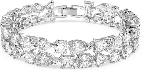 Swarovski Women's Tennis Bracelet, White Crystals with Rhodium Plating, from the Tennis Deluxe Collection - with | Sold by Uncle Wiener's Wholesale