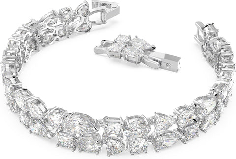 Swarovski Women's Tennis Bracelet, White Crystals with Rhodium Plating, from the Tennis Deluxe Collection - with | Sold by Uncle Wiener's Wholesale