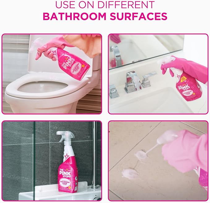 The Pink Stuff Bathroom Foam Cleaner Spray 750mL – Foaming Bath, Shower, Tub & Tile Cleaner - Home products with | Sold by Uncle Wiener's Wholesale