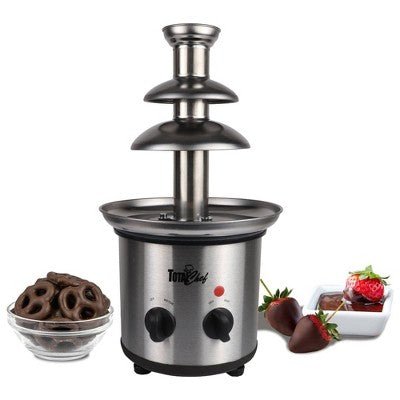 Total Chef 1.5 lbs 3 Tier Chocolate Fondue Fountain - with Dimensions (Overall): 16 Inches (H) x 9.5 Inches (W) x 7.5 Inches (D) | Sold by Uncle Wiener's Wholesale