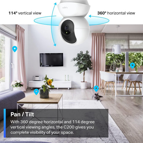 TP - Link Tapo Smart Pan/Tilt Indoor Security Camera, 360° Motion Tracking, 1080p Full HD WiFi Camera for Pet/Baby, Night Vision, 2 - Way Audio, 128 GB Local Storage, Works w/Alexa & Google (Tapo C200) - with | Sold by Uncle Wiener's Wholesale
