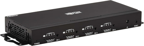Tripp Lite HDMI Video Switch 4 Computers 4 Monitors, 4 Port 4K@60Hz Video Matrix Splitter with Remote Control, Single Push Button Switch, Headset Audio, TAA Compliant, 3 - Year Warranty (B119 - 4X4 - 4K) - with | Sold by Uncle Wiener's Wholesale