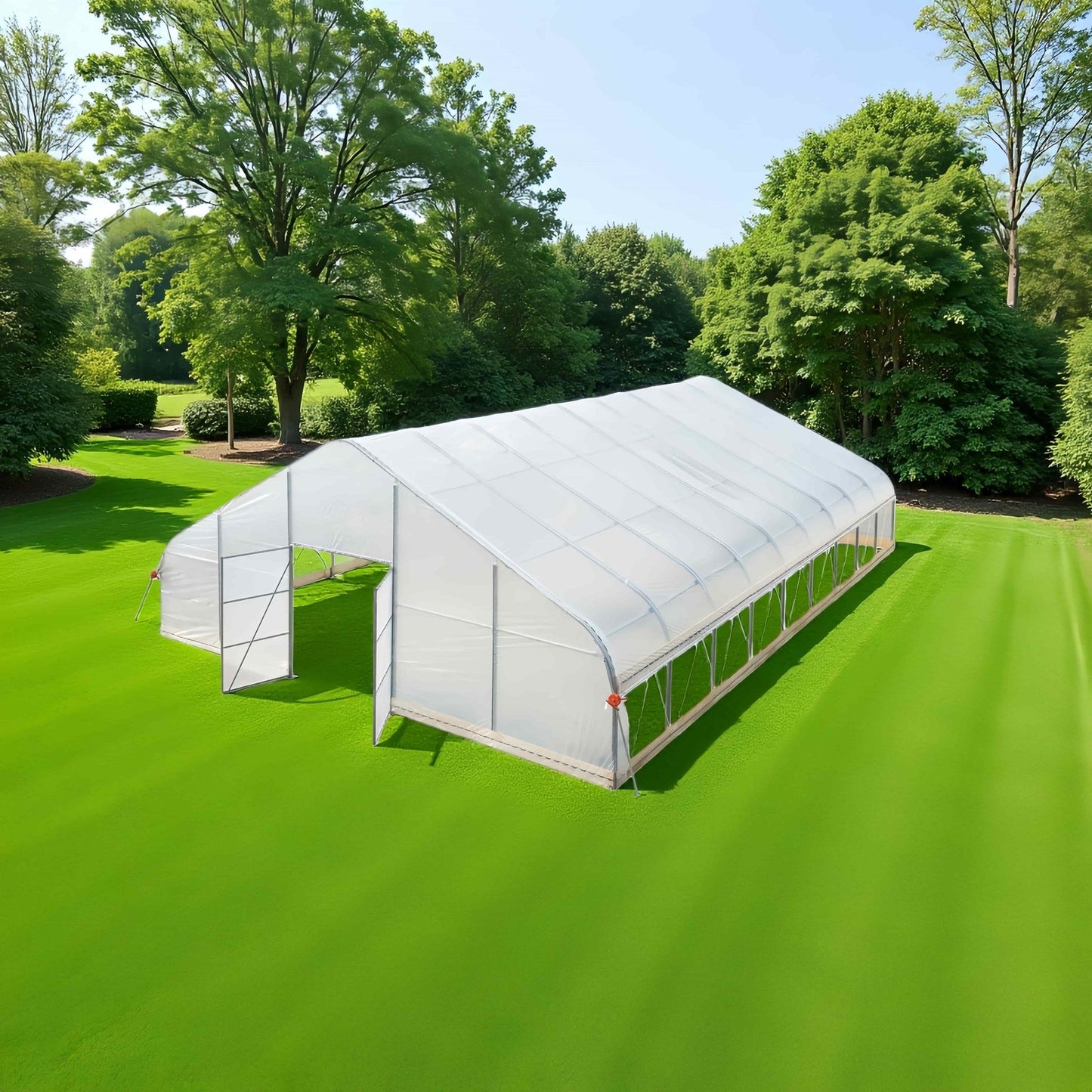 Tunnel Greenhouse Building – 30x40x12 & 30x80x12 FT Heavy - Duty Hoop House Structure - with 30X80X12 FT | Sold by Uncle Wiener's Wholesale