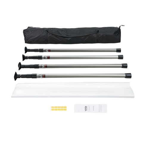 VEVOR Dust Barrier Poles, 10 Ft Poles with 4 Telescoping Poles, Carry Bag, and 32.8x13.12 Ft Plastic Film, for Interior Decoration and Painting Projects - with | Sold by Uncle Wiener's Wholesale