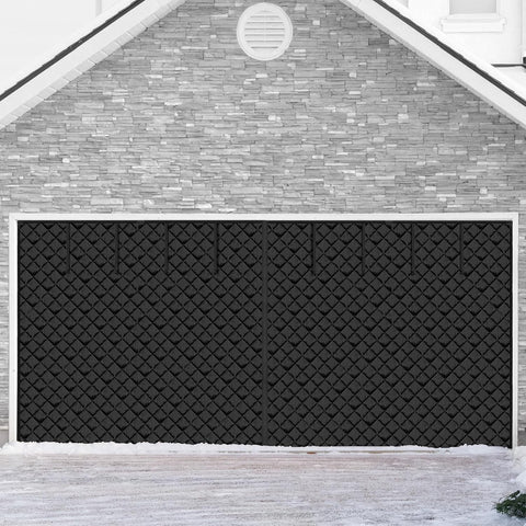 VEVOR Garage Door Screen for Winter, 18x7FT Garage Door Insulation Kit, Magnetic Thermal Insulated Garage Door Cover Curtains with Enhanced Weighted Bottom, Waterproof Windproof Soundproof - with Black | Sold by Uncle Wiener's Wholesale
