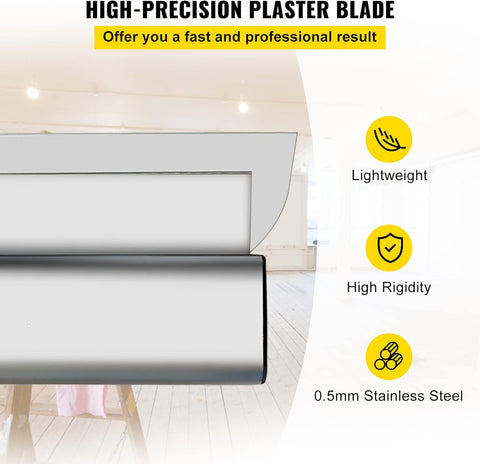 VEVOR Skimming Blade Set,10"+24"+32" Blades + 35" - 78" Extension Handle,European Stainless Steel Construction Knife, Aluminum Blade Profile Smoothing Knockdown Spatula for Gyprock/Drywall/Wall - Board - with Silver | Sold by Uncle Wiener's Wholesale