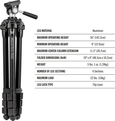 Vortex Optics - Mountain Pass Tripod Kit (TR - MTP) - with | Sold by Uncle Wiener's Wholesale