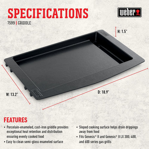 Weber 7599 Weber Genesis II Griddle - with Large | Sold by Uncle Wiener's Wholesale