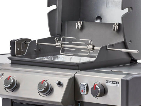 Weber 7652 Rotisserie for Use with Genesis II & II LX 2 & 3 Burner 300 Series Grills - with Genesis II 200/300 | Sold by Uncle Wiener's Wholesale