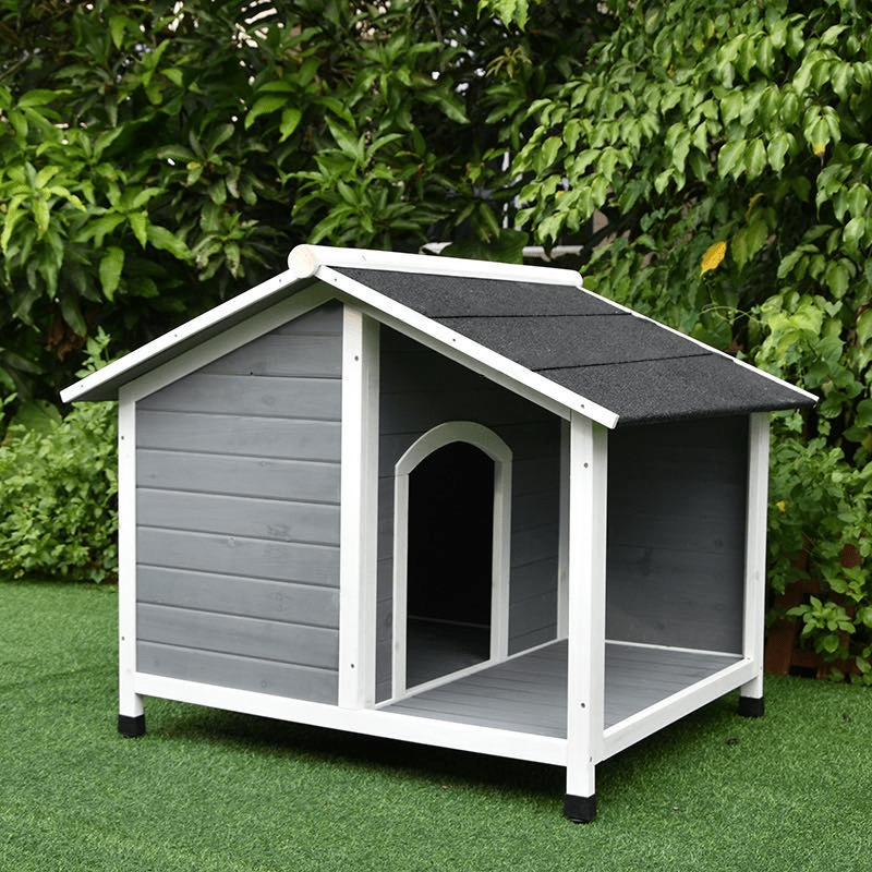 Wooden Dog House with Outdoor Awning – Eco - Friendly Dog Kennel DH3032 - with | Sold by Uncle Wiener's Wholesale
