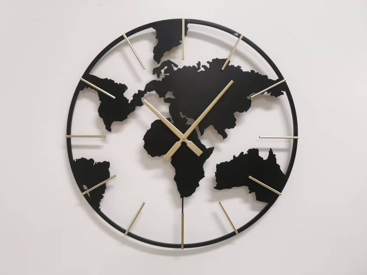 World Map Metal Wall Clock – Large 23.6" Decorative Iron Timepiece H0759 - with | Sold by Uncle Wiener's Wholesale