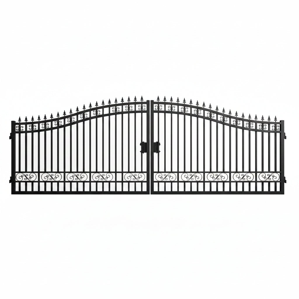 Wrought Iron Driveway Entry Gates – Durable & Decorative, Available in Multiple Sizes & Styles - with REGULAR 20 FT | Sold by Uncle Wiener's Wholesale