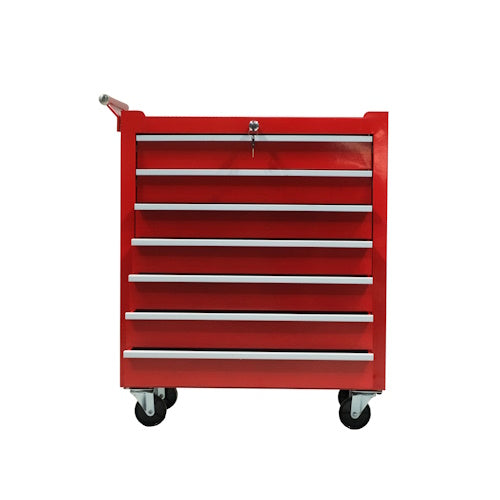 24" 7-Drawer Rolling Tool Cart with Locking Casters, Side Push Handle & Powder-Coated Steel Cabinet for Garage, Shop &amp; Mechanics
