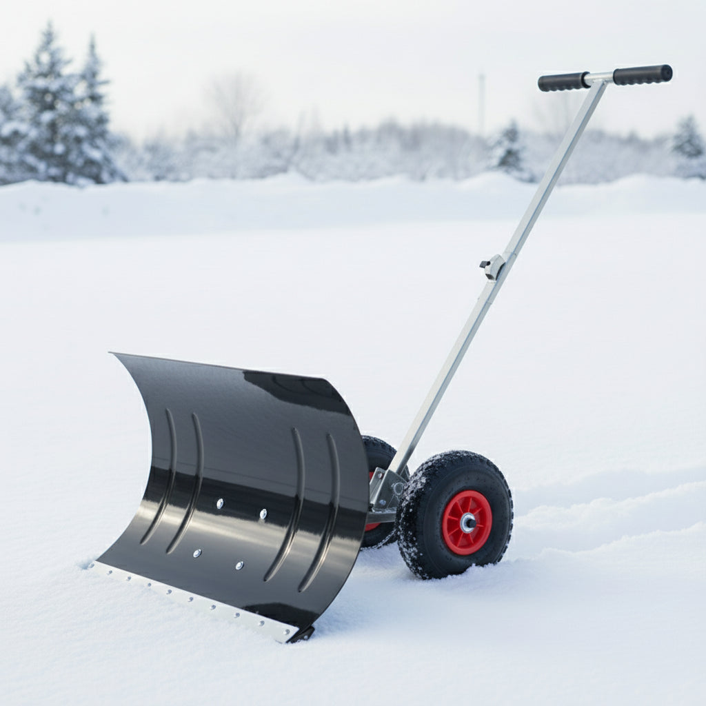 NEW Walk Behind Snow Plow Shovel w/ Adjustable Blade & Inflated Tires 55746