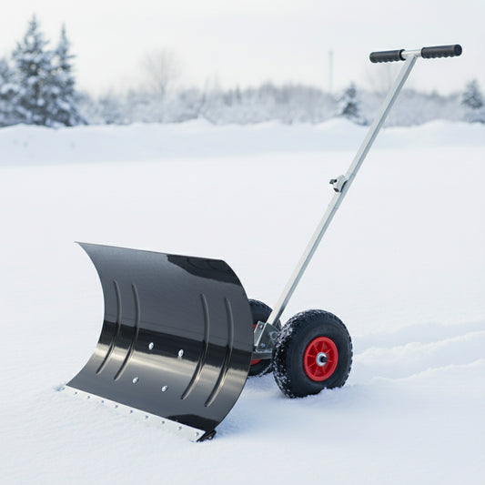 NEW Walk Behind Snow Plow Shovel w/ Adjustable Blade & Inflated Tires 55746