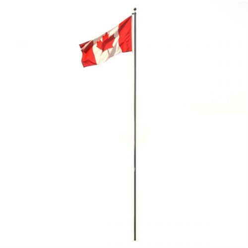 25 FT Telescopic Aluminum Flagpole with Canadian Flag