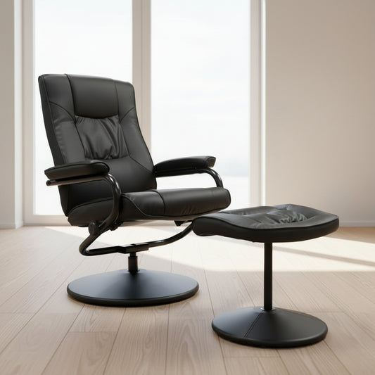 Recliner Armchair with Ottoman: Lounge Chair for Living Room, Home Office & Apartments | 12273B, 12273BR