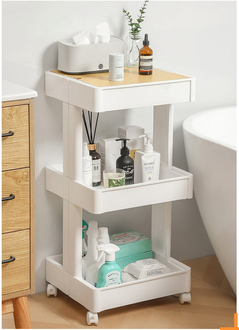 NEW 3 Tier Rolling Adjustable Bedroom Cart K0031