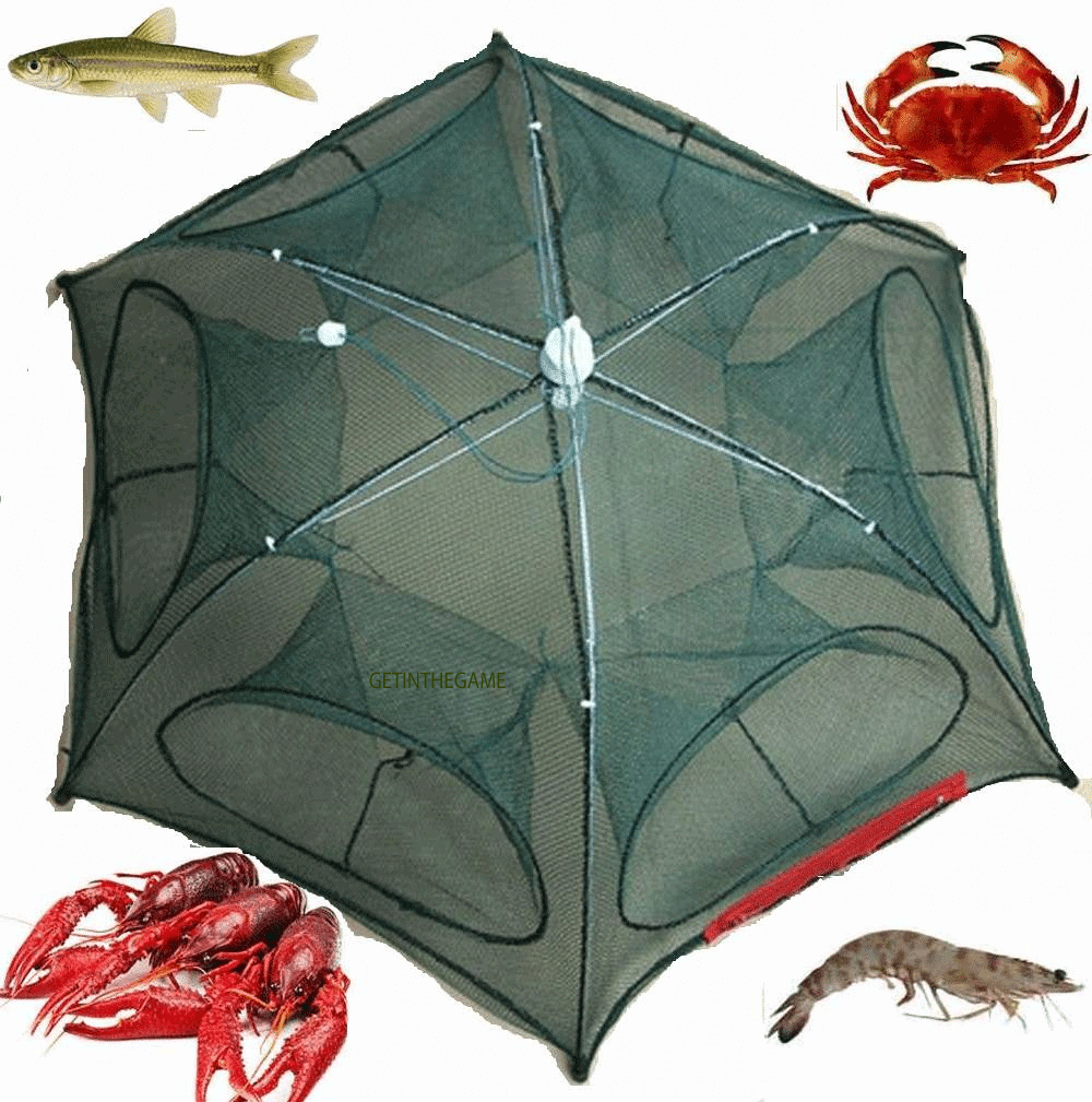 Fishing Bait Trap Crab Net Crawdad Minnow Trap 721MT — Foldable Portable Shrimp & Crab Fishing