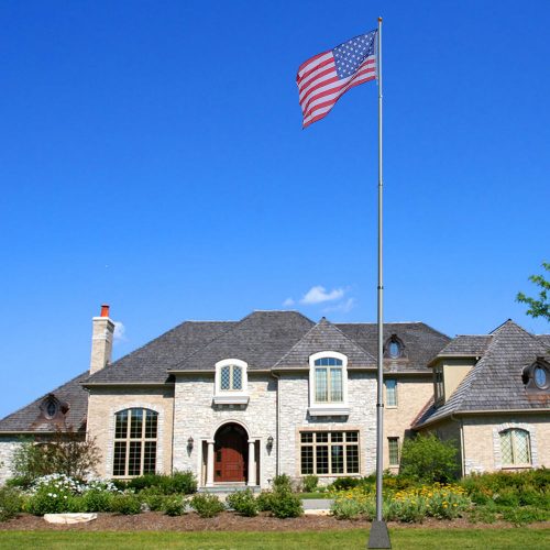 25 FT Telescopic Aluminum Flagpole with Canadian Flag