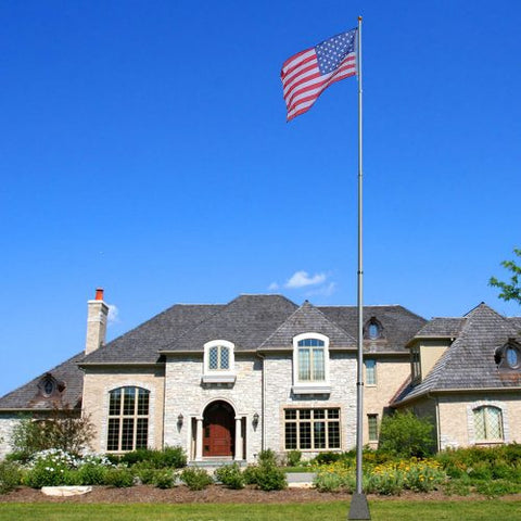 25 FT Telescopic Aluminum Flagpole with Canadian Flag