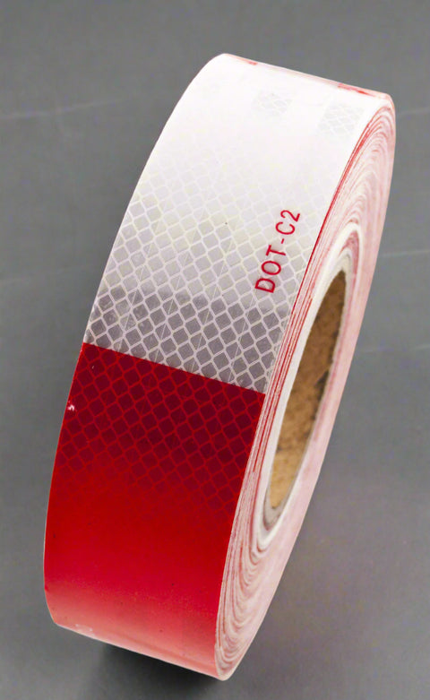2 inch red and white reflective tape for trailers
DOT-C2 safety tape for trucks and trailers
Reflective adhesive trailer tape roll with honeycomb pattern