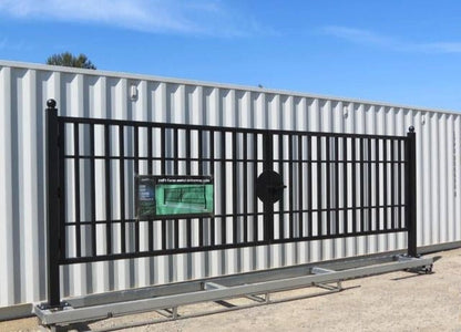 20 FT Galvanized Steel Farm Driveway Gate with Black Powder-Coated Finish – TM18NCC