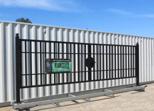 20 FT Galvanized Steel Farm Driveway Gate with Black Powder-Coated Finish – TM18NCC