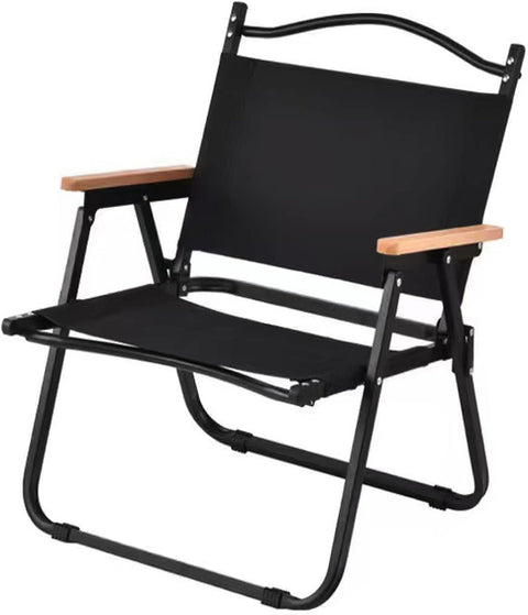 New Heavy Duty Folding Camping & Sports Chair with Wooden Armrest | SKU: K0032