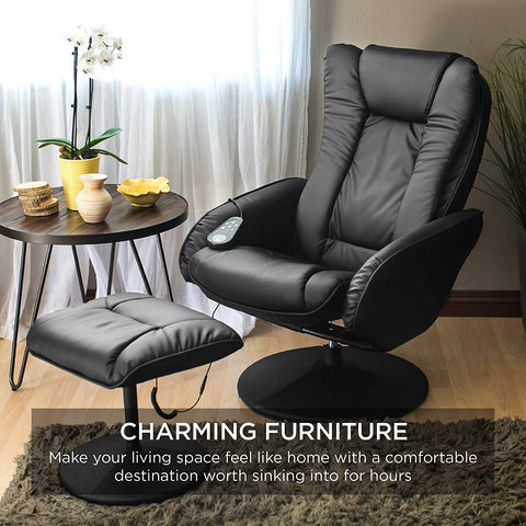 New Electric Massage Recliner Chair & Ottoman with Heat – Wireless Control | SKU: AMLS89