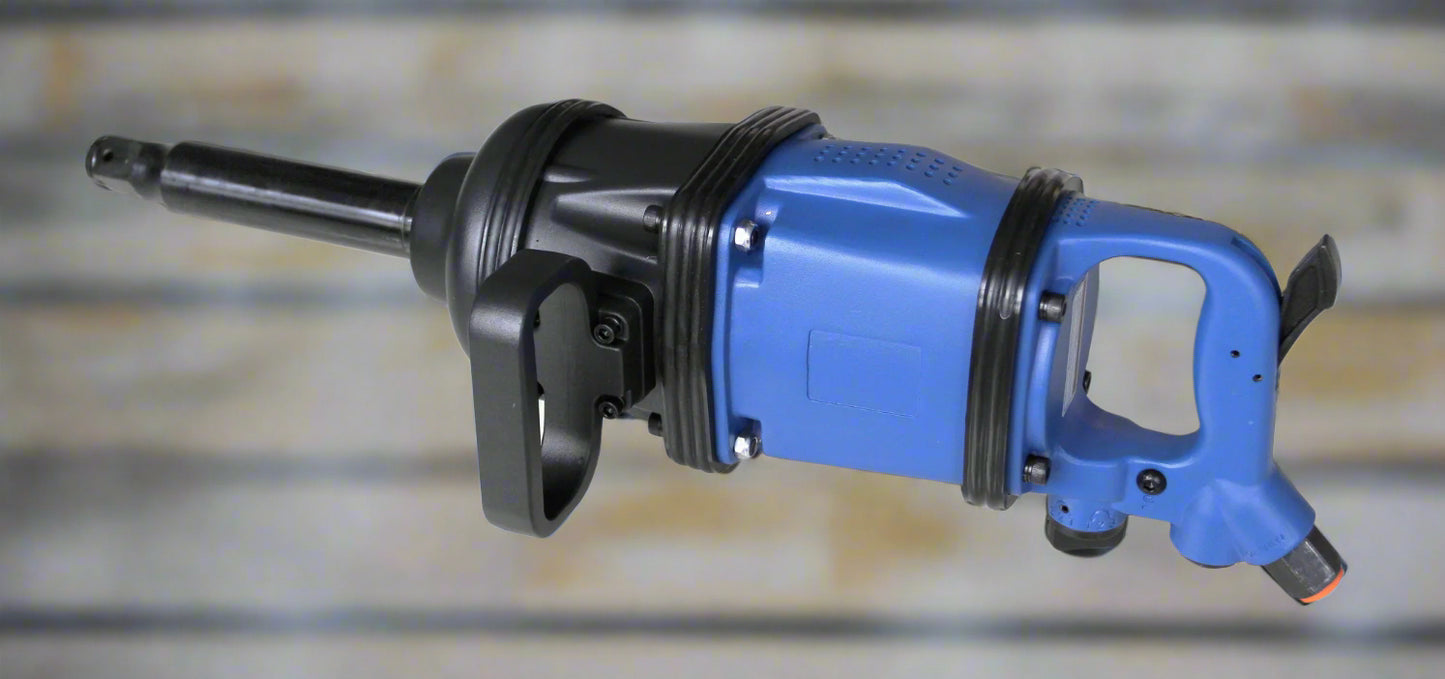 High-torque air impact gun 5500 Nm in blue pistol grip design
Side view of 4000 lb pneumatic impact wrench
Heavy-duty air tool with industrial workshop background
Pneumatic air gun for automotive repair use