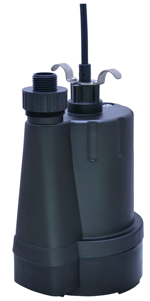 NEW 1/3 HP Utility Water Pump 2500 GPH – Submersible Thermoplastic Pump with 10ft Cord & Garden Hose Adapter