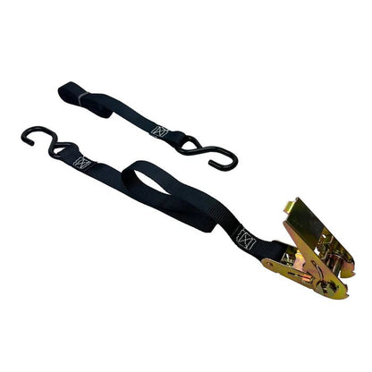 1” x 15FT Ratchet Strap Tie Down Cargo Trailer Strap – White & Black– 1,500 lb Capacity RS115 - with Black | Sold by Uncle Wiener's Wholesale