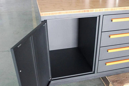 10 Ft 12 - Drawer & 2 - Cabinet Steel Workbench – Heavy - Duty Industrial Tool Storage - 12 - Drawer Steel Workbench with Red | Sold by Uncle Wiener's Wholesale