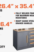 10 Ft 12 - Drawer & 2 - Cabinet Steel Workbench – Heavy - Duty Industrial Tool Storage - 12 - Drawer Steel Workbench with Red | Sold by Uncle Wiener's Wholesale