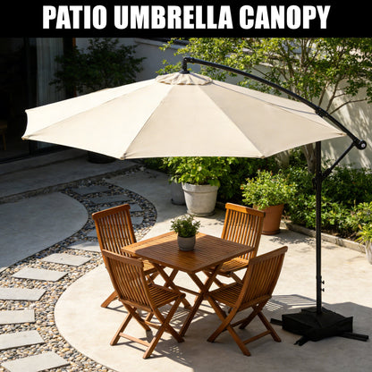 10 ft Hanging Offset Patio Umbrella with Crank and Sand Bag Included - with Red | Sold by Uncle Wiener's Wholesale