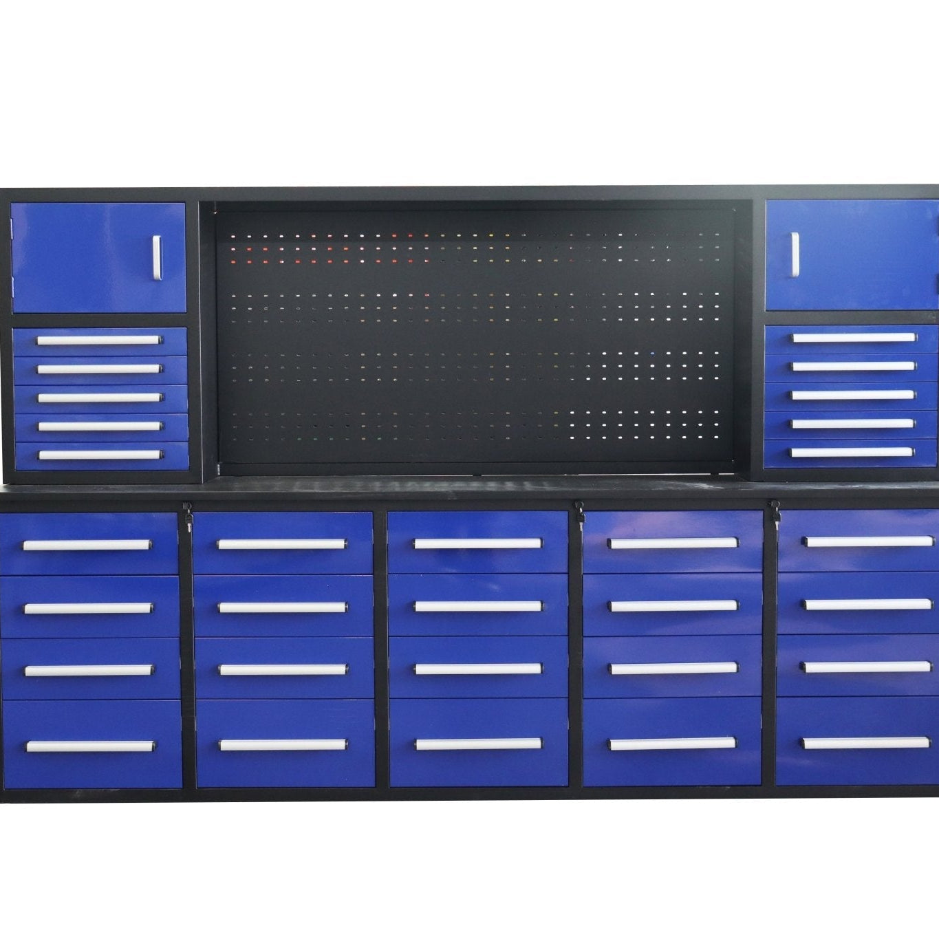 10 FT Heavy - Duty Modular Tool Bench & Cabinet System with 30–40 Lockable Drawers Workbench - with Stainless Steel 30 Drawer | Sold by Uncle Wiener's Wholesale