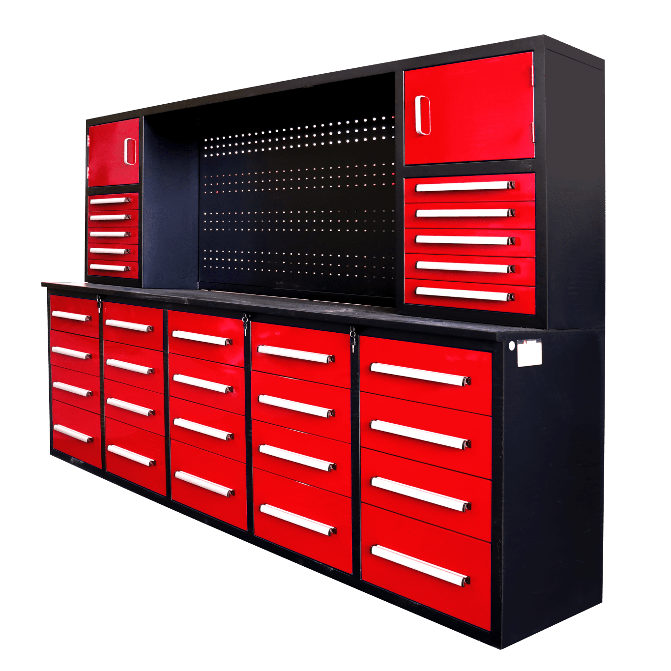 10 FT Heavy - Duty Modular Tool Bench & Cabinet System with 30–40 Lockable Drawers Workbench - with Stainless Steel 30 Drawer | Sold by Uncle Wiener's Wholesale