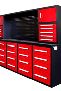 10 FT Heavy - Duty Modular Tool Bench & Cabinet System with 30–40 Lockable Drawers Workbench - with Stainless Steel 30 Drawer | Sold by Uncle Wiener's Wholesale