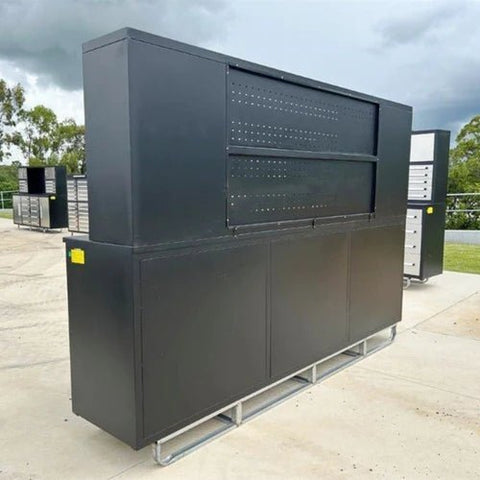 10 FT Heavy - Duty Modular Tool Bench & Cabinet System with 30–40 Lockable Drawers Workbench - with Stainless Steel 30 Drawer | Sold by Uncle Wiener's Wholesale