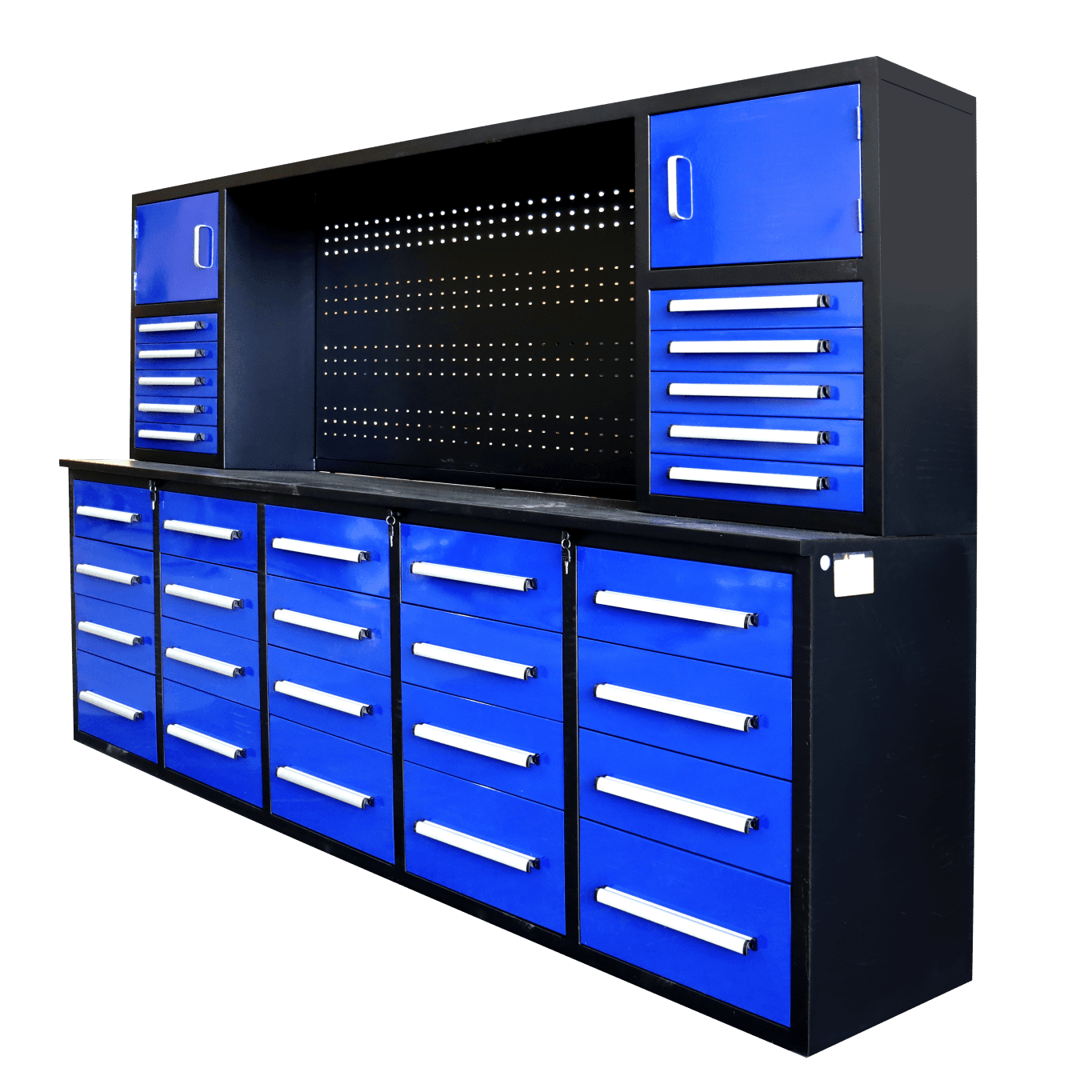 10 FT Heavy - Duty Modular Tool Bench & Cabinet System with 30–40 Lockable Drawers Workbench - with Stainless Steel 30 Drawer | Sold by Uncle Wiener's Wholesale