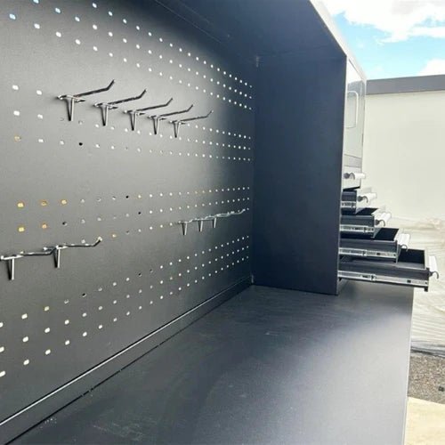 10 FT Heavy - Duty Modular Tool Bench & Cabinet System with 30–40 Lockable Drawers Workbench - with Stainless Steel 30 Drawer | Sold by Uncle Wiener's Wholesale