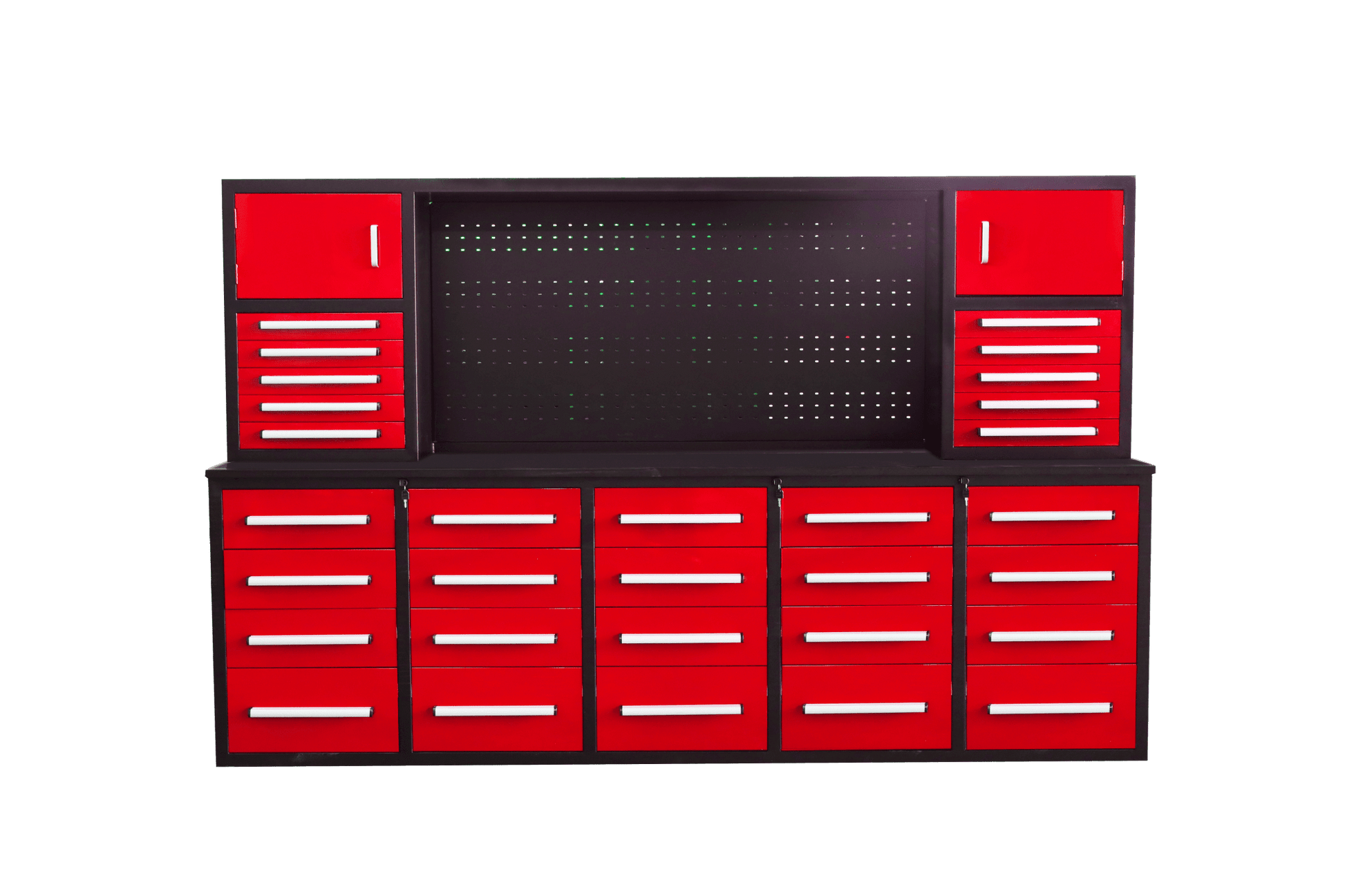 10 FT Heavy - Duty Modular Tool Bench & Cabinet System with 30–40 Lockable Drawers Workbench - with Stainless Steel 30 Drawer | Sold by Uncle Wiener's Wholesale