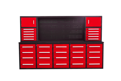 10 FT Heavy - Duty Modular Tool Bench & Cabinet System with 30–40 Lockable Drawers Workbench - with Stainless Steel 30 Drawer | Sold by Uncle Wiener's Wholesale