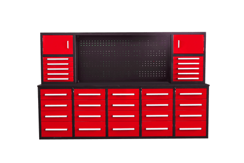 10 FT Heavy - Duty Modular Tool Bench & Cabinet System with 30–40 Lockable Drawers Workbench - with Stainless Steel 30 Drawer | Sold by Uncle Wiener's Wholesale